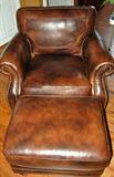 Leather Chair and Ottoman