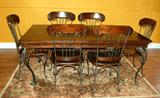 Dining Table w/ 6 wood and metal Chairs