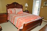 1 year old Queen Sleigh Bed w/ new Bedding