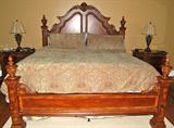 1 year old King Bed w/ High End Custom Made Bedding and Curtains