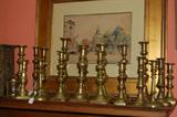 Antique English Brass Candlesticks