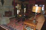 Marge Carson panel back chair and ottoman, Hancock and Moore leather and fabric recliner