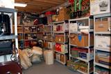 Basement full of glassware, china, household items, furniture, holiday galore!