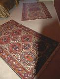 Three morrocan style handmade area rugs