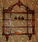 Large carved French style mahogany wall shelf