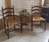 Beautiful Old Cane Chairs with small round antique table