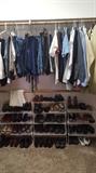 Huge closet of nice clothes and shoes