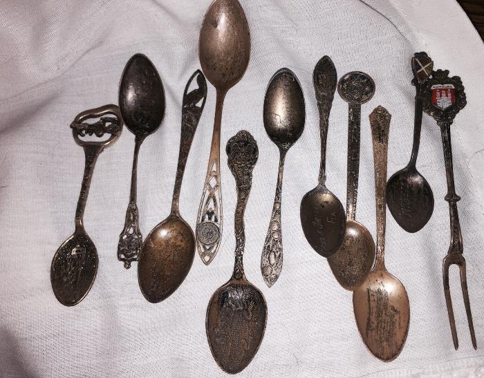 PRE-POLISHED sterling silver souvenir spoons (we'll try to polish them up for you!)