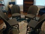 Set of 4 Wicker Chairs, Looks black but they are green