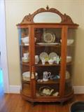 Antique Oak China cabinet.  We just found the matching crown in the attic!  Mikado fine bone china. Rememberance pattern