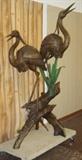 80" Tall Double Bronze Yard Fountain Statue