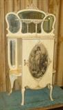 Music Cabinet w/Bevel Mirrors & Portrait In Door