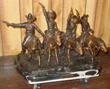 Large Bronze Statue w/4 Cowboys 