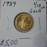 1989 Gold $5.00 Coin