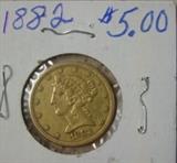 1882 Gold $5.00 Coin