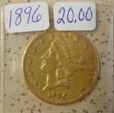 1896 Gold $20.00 Coin