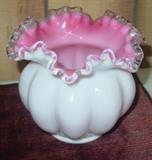 Fenton Peach Crest Vase