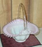 Fenton Pink Crest Basket