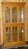 Modern Oak Lighted Curio Cabinet