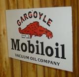 1930's Porcelain Gargoyle Mobiloil Flange Sign