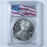 Certified 2001 9-11-01 World Trade Center Ground Zero recovery American eagle silver dollar authenticated & graded MS69 by PCGS (the Professional Coin Grading Service)