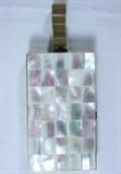 Like-new vintage mother-of-pearl make-up/cigarette case with original cloth pouch. Must see to appreciate! Includes mirror, lipstick case, sewing kit, powder compartment with puff, "mad money" clip, & separate compartment for cigarettes & matches. Includes sturdy mesh wrist strap with utterly no sign of wear.