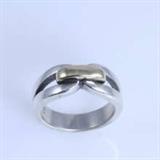 Estate James Avery 14K yellow gold & sterling silver interlocking ring: size 6 3/4, 7.4 gms