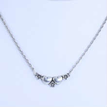 Estate James Avery sterling silver heart & flower necklace: 16", 6.6 gms