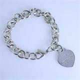 Authentic estate Tiffany & Co. sterling silver bracelet with heart tag from “Return to Tiffany” collection: 7 1/4”, 34.8 gms