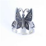 Estate James Avery sterling silver butterfly ring: size 6, 9.8 gms
