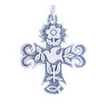 Estate James Avery sterling silver cross charm: 1 1/8", 3.9 gms