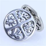 Pair of estate James Avery sterling silver four seasons earrings: post-backs, 1/2", 3 gms