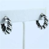 Pair of estate James Avery sterling silver twisted hoop earrings: post-backs, 3/4", 6.8 gms
