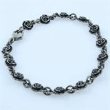 Estate James Avery sterling silver rose bracelet: 7", 10 gms
