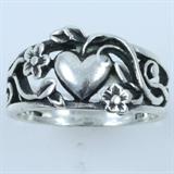 Estate James Avery sterling silver heart ring: size 4 1/2, 3.2 gms