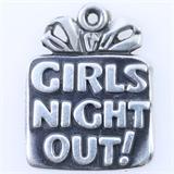 Estate James Avery sterling silver "Girls Night Out" charm: 13/16", 3.6 gms