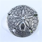 Estate James Avery sterling silver sand dollar ring: size 7 1/2, 10.1 gms