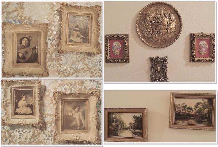 Framed art in all sizes -tiny to medium/large. Victorian, copper, wood, mixed media, originals, museum prints. Unique pieces