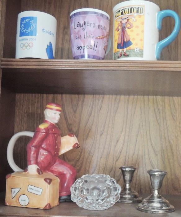 Kitchen mugs, teapots, candle sticks