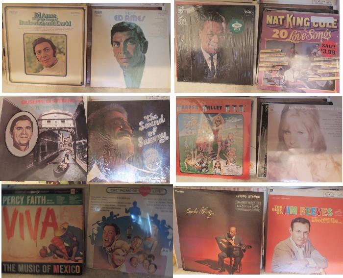 Large record album collection: show tunes, international, classical, country and classics