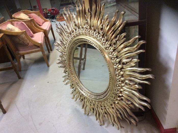 Huge mid century sunburst mirror