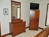 Ethan Allen armoire and dresser with mirror.          Samsung flat screen TV