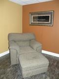 Over-sized chair and ottoman