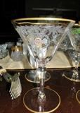Vintage etched stemware. Set of 8.