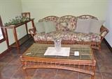 Rattan sofa and coffee table