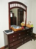 Matching dresser with mirror