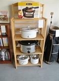 Crock pots and kitchen shelving