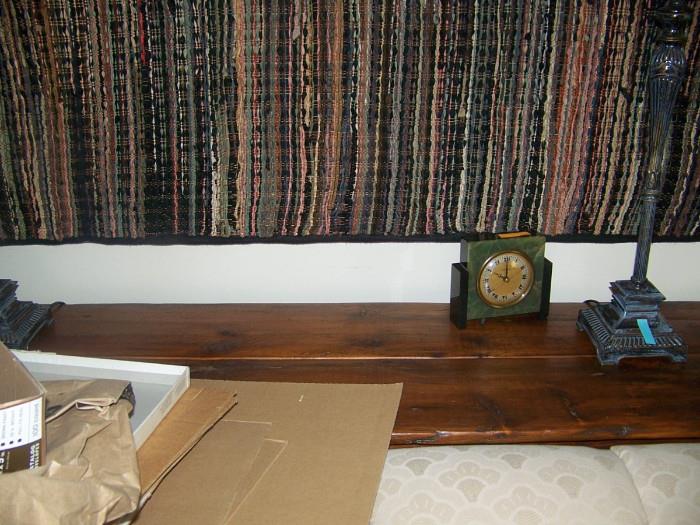 Vintage clock and oak table