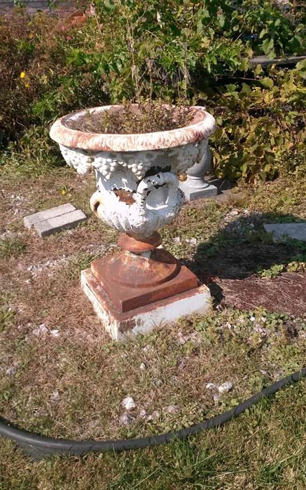 cast iron flower pot