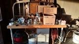 Double Metal Bed, Shop Vac, filing cabinet, air hose and misc.....